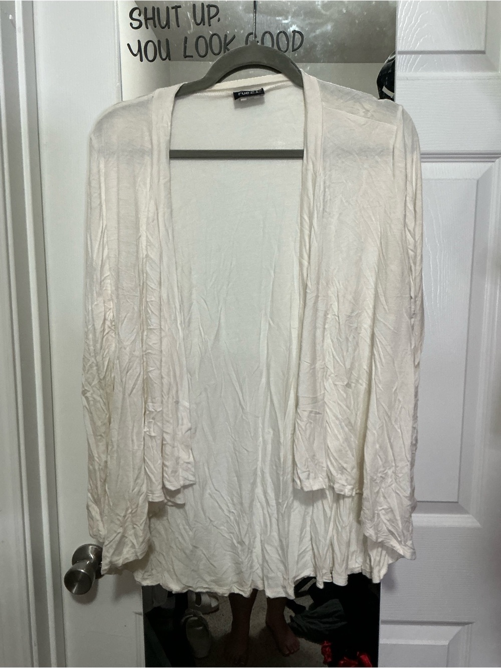 Rue21 Cream Open-Front Lightweight Cardigan